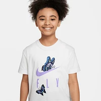 Nike Girls NSW Boy Fly T-Shirt - Girls' Grade School White/White