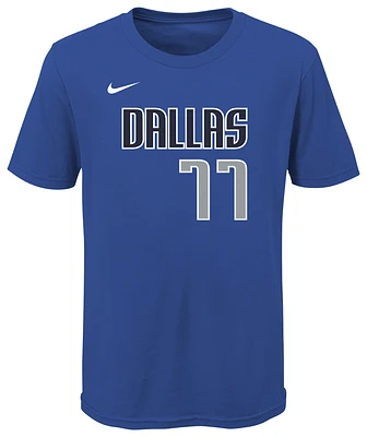 Nike Boys Luka Doncic Nike Mavericks Player Name & Number T-Shirt - Boys' Grade School Blue/Blue Size M