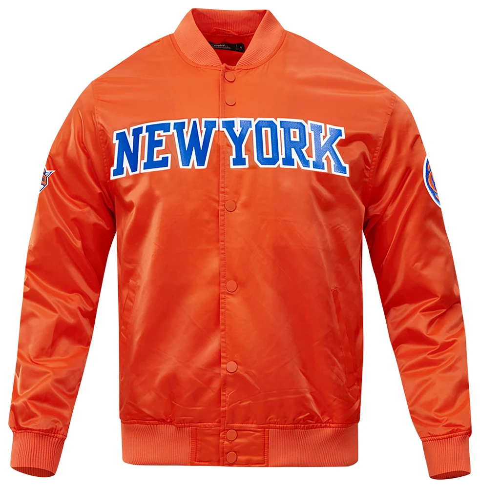 Pro Standard Mens Knicks Big Logo Satin Jacket - Orange