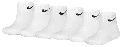 Nike Boys Nike Quarter Socks 6 Pack GSB - Boys' Grade School White/Black Size XS