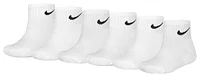 Nike Boys Nike Quarter Socks 6 Pack GSB - Boys' Grade School White/Black Size XS