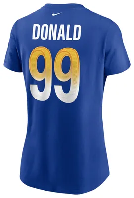 Nike Womens Aaron Donald Rams Player Name & Number T-Shirt - Royal