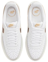 Nike Womens Nike Court Vision Alta - Womens Shoes White/Archaeo Brown/Metallic Gold Size 10.0