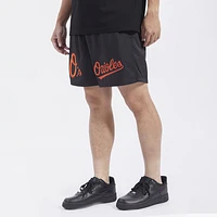 Pro Standard Mens Pro Standard Baltimore Orioles Dbl Logo Woven Short - Mens Black/Black Size L