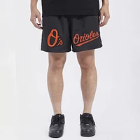 Pro Standard Mens Pro Standard Baltimore Orioles Dbl Logo Woven Short - Mens Black/Black Size L