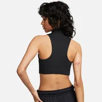 Nike Womens Air Dri-FIT Swoosh Mock Zip Bra - Black/White