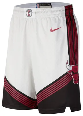 Nike Mens Bulls City Edition Swingman Shorts - White/Red