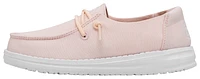 HEYDUDE Girls Wendy Slub Canvas - Girls' Preschool Shoes White/Pink