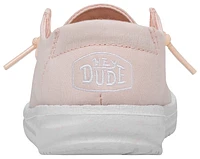 HEYDUDE Girls HEYDUDE Wendy Slub Canvas - Girls' Preschool Shoes White/Pink Size 02.0