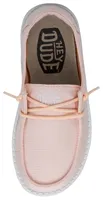 HEYDUDE Girls Wendy Slub Canvas - Girls' Preschool Shoes White/Pink