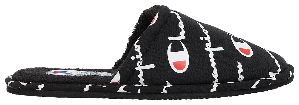 Champion Boys Champion Sleepover Script Slipper - Boys' Grade School Shoes Black/White/Red Size 04.0