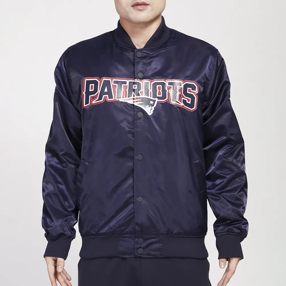 Pro Standard Mens Pro Standard Patriots Big Logo Satin Jacket
