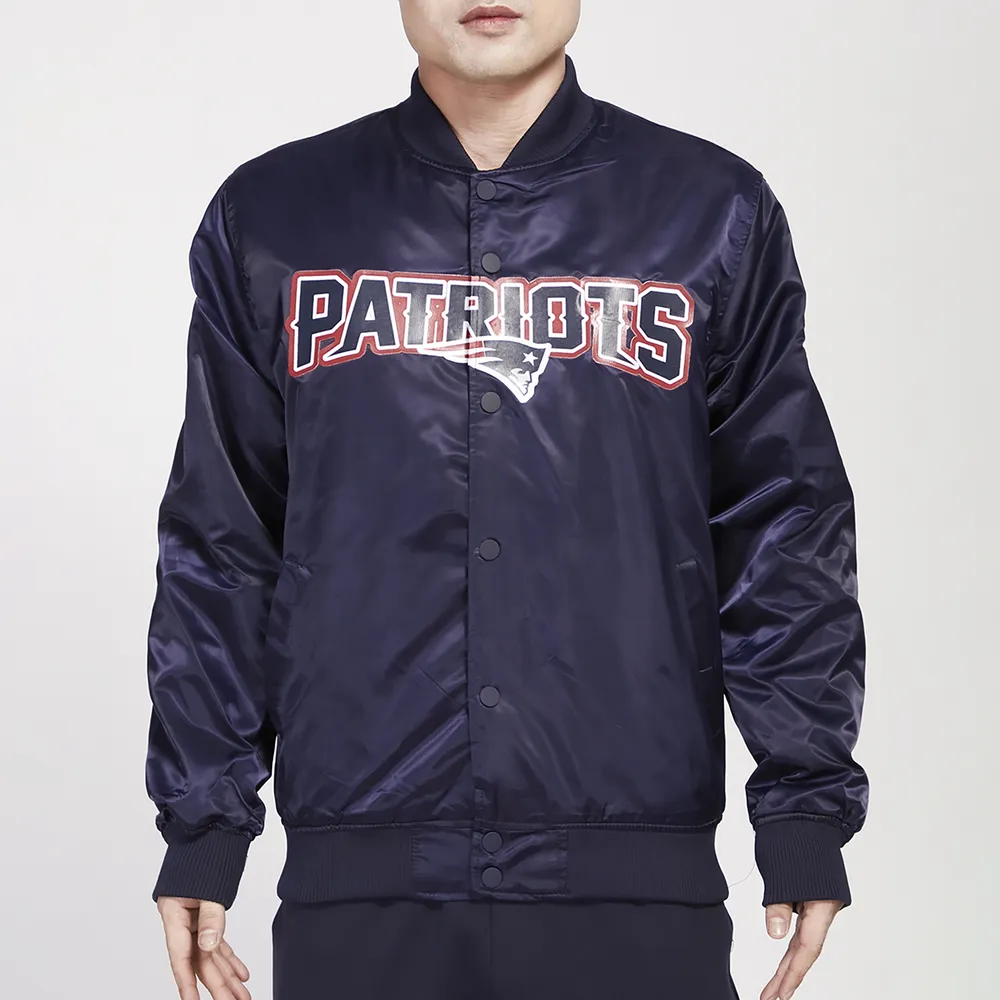 Pro Standard Mens Patriots Big Logo Satin Jacket - Navy