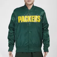 Pro Standard Mens Packers Big Logo Satin Jacket - Green