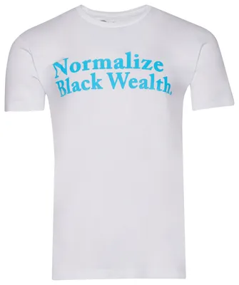 Grady Baby Co Mens Normalize Black Wealth T-Shirt - White/Light Blue
