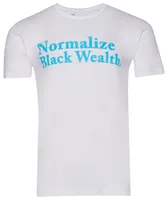 Grady Baby Co Mens Normalize Black Wealth T-Shirt - White/Light Blue