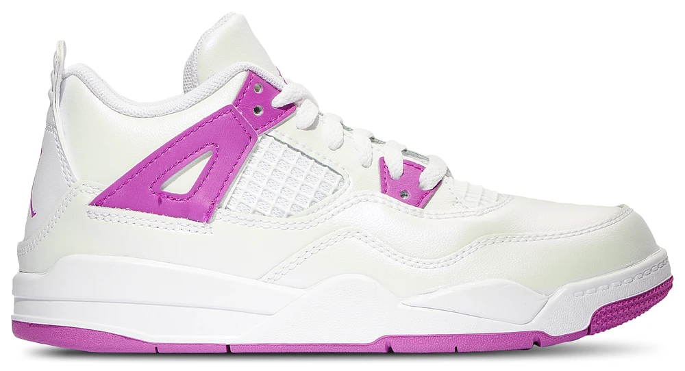 Jordan Girls Retro 4 Edge - Girls' Preschool Basketball Shoes Hyper Violet/White