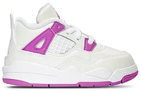 Jordan Girls Jordan Retro 4 Edge - Girls' Toddler Basketball Shoes White/Hyper Violet Size 07.0