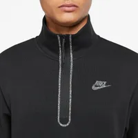 Nike Mens Nike Revival Tech Fleece Half-Zip - Mens Heather Grey/Black Size S