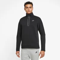 Nike Mens Nike Revival Tech Fleece Half-Zip - Mens Heather Grey/Black Size S