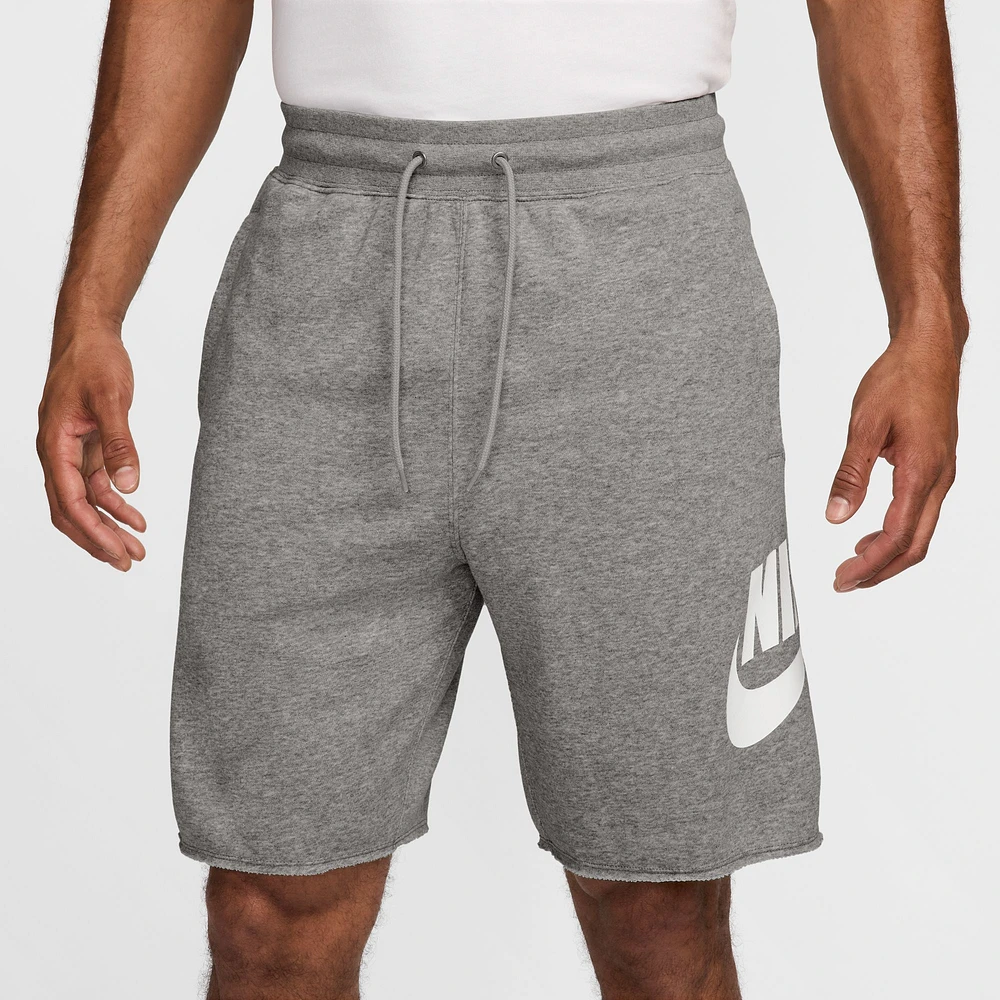 Nike Mens Club Alumni FT Shorts - Dark Grey Heather/White/Light Smoke