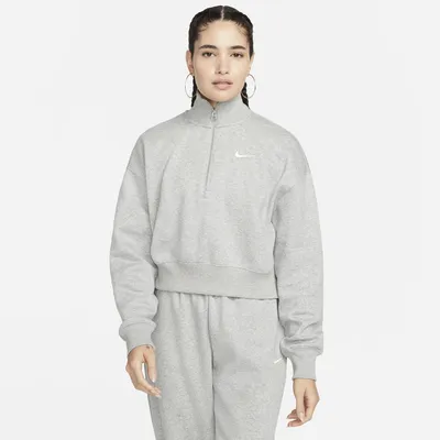 Nike Womens Style Fleece Crop Quarter Zip