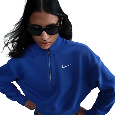 Nike Womens Style Fleece Crop Quarter Zip