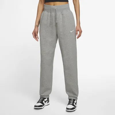 Nike Womens Style Fleece High Rise Pants - Grey/White