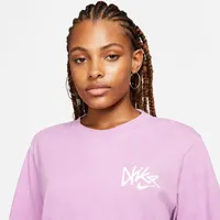 Nike Womens NSW Essential Phoenix Tag Up T-Shirt - Rush Fuchsia/White