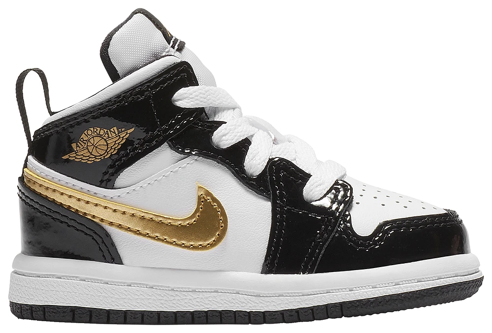 Jordan Boys AJ 1 Mid SE - Boys' Toddler Basketball Shoes White/Black/Metallic Gold