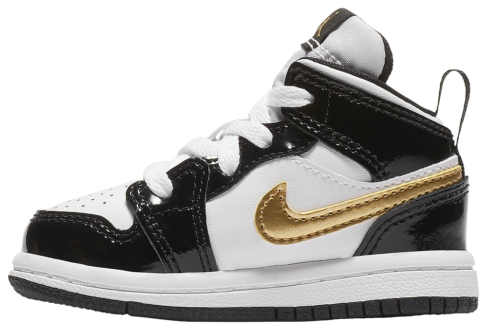 Jordan Boys AJ 1 Mid SE - Boys' Toddler Basketball Shoes White/Black/Metallic Gold