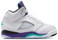 Jordan Boys Retro 5 OG - Boys' Preschool Shoes White/New Emerald/Grape