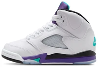Jordan Boys Retro 5 OG - Boys' Preschool Shoes White/New Emerald/Grape