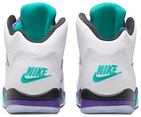 Jordan Boys Retro 5 OG - Boys' Preschool Shoes White/New Emerald/Grape