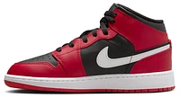 Jordan Boys Jordan AJ 1 Mid - Boys' Grade School Shoes Black/Red/White Size 04.5