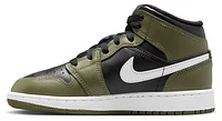 Jordan Boys AJ 1 Mid - Boys' Grade School Shoes Olive/White/Black