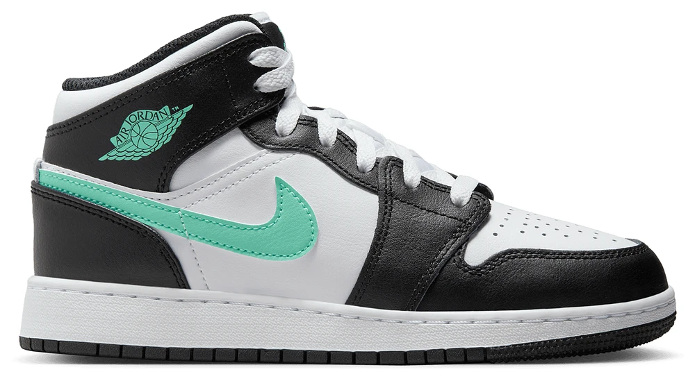 Jordan Boys AJ 1 Mid - Boys' Grade School Shoes Green Glow/Black/White