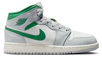 Jordan Boys AJ 1 Mid - Boys' Grade School Shoes White/Green/Sail