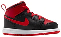 Jordan Boys Jordan AJ 1 Mid - Boys' Infant Shoes Black/Fire Red/White Size 06.0