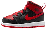 Jordan Boys AJ 1 Mid - Boys' Infant Shoes Black/Fire Red/White