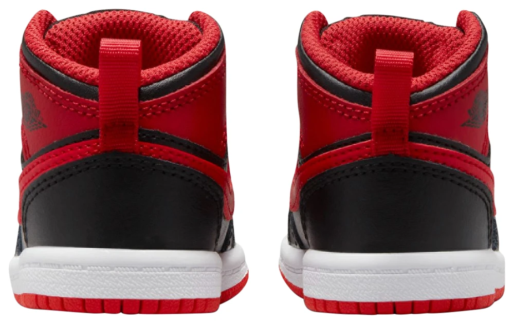 Jordan Boys AJ 1 Mid - Boys' Infant Shoes Black/Fire Red/White