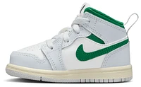 Jordan Boys AJ 1 Mid - Boys' Toddler Basketball Shoes Summit White/Pine Green