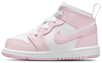 Jordan Girls AJ 1 Mid - Girls' Toddler Basketball Shoes Pink Foam/White/Fired Red