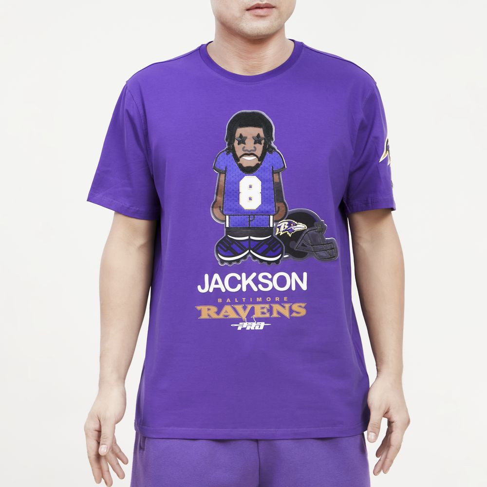 Men's Pro Standard Lamar Jackson Black Baltimore Ravens Player Avatar Graphic T-Shirt Size: Small