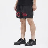 Pro Standard Mens Cincinnati Reds Dbl Logo Woven Short - Black/Black