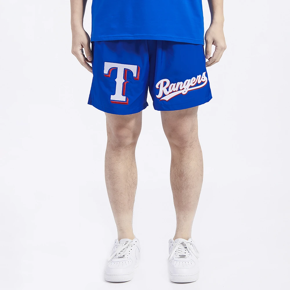 Pro Standard Mens Texas Rangers Dbl Logo Woven Short - Blue/Blue