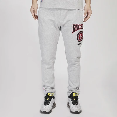 Pro Standard Mens Rockets Crest Emblem Fleece Sweatpant - Gray