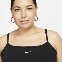 Nike Womens Plus Rib Crop Top - Black/White