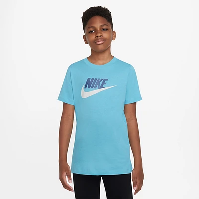 Nike Boys Nike NSW Futura Icon TD T-Shirt - Boys' Grade School Blue/White Size L