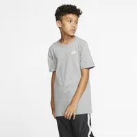 Nike Boys NSW Futura T-Shirt - Boys' Grade School Dark Grey Heather/White